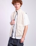Taion Non Down Military Reversible Boa Hi Neck Vest BLACK×CREAM M