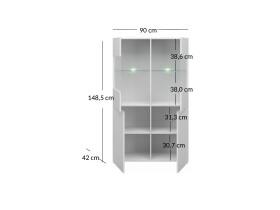 ARTEN (NANO Systems s.r.o.) Vitrína YOLK-2D2W (Bílý lesk)