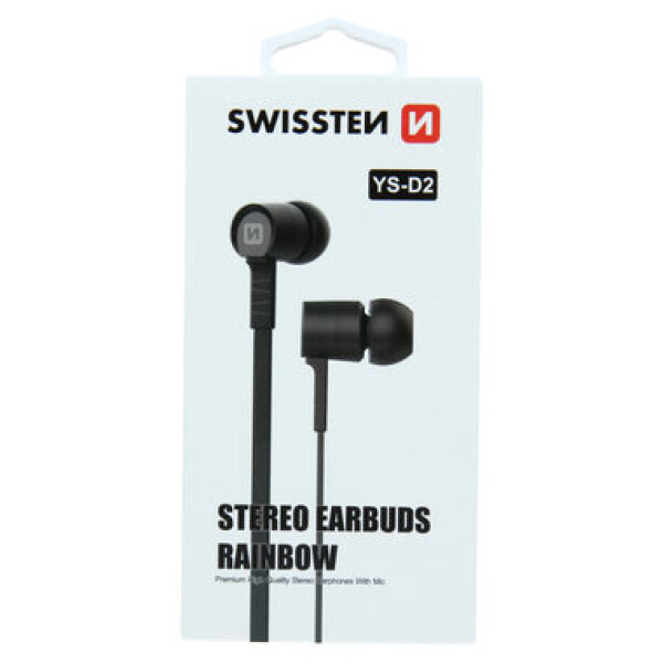 SWISSTEN Earbuds RAINBOW YS-D2 černá / Sluchátka s mikrofonem / 3.5 mm jack/ 1.2m (51106000ECO)