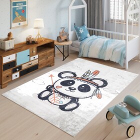 DumDekorace Dětský koberec s motivem rozkošné indické pandy Šířka: 120 cm | Délka: 170 cm