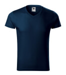 Slim Fit V-neck tričko pánské námořní modrá M