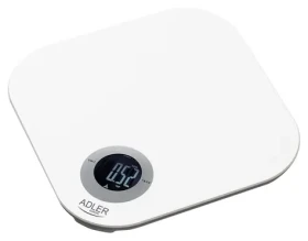 Adler AD 3180 bílá / Kuchyňská váha / 10 kg / LCD / TARE / tvrzené sklo / 2x AAA (AD 3180)