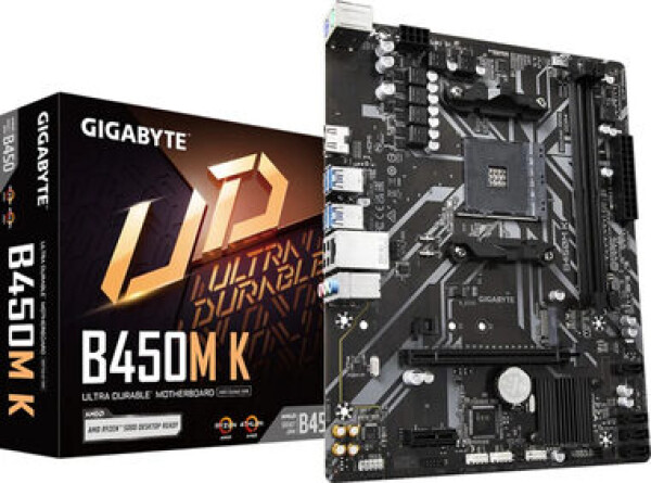 GIGABYTE AM4 B450M K / AM4 / 2x DDR4 / 1x PCIex16 / 1GLAN / mATX (B450M K)