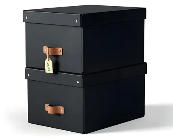 LEITZ Úložný box Puro M černá / Karton / 17 l / 270 × 200 × 370 mm / 2 ks (61490095)