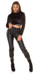 Sexy kožené kalhoty Jogger Style barva black velikost S/M