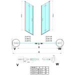 POLYSAN - ZOOM sprchové dveře skládací 900, čiré sklo, pravé ZL4915R