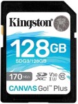 Kingston Canvas Go! Plus SDXC 128GB / UHS-I V30 / čtení: až 170MBs / zápis 90MBs (SDG3/128GB)