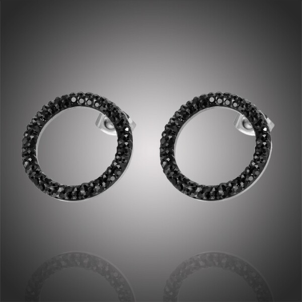 Ocelové náušnice se zirkony Vanesa Silver - chirurgická ocel, Stříbrná