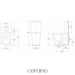 CERANO - WC kombi vyvýšené Comforto, Rimless - bezokrajové splachování + PP/SoftClose sedátko - bílá lesklá - 89,5x39 CER-667754