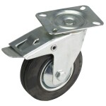 Kolečko pojezdové, 125mm, otočné+brzda, tvrdá pryž, 100 kg