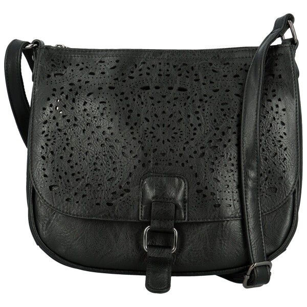 Módní dámská koženková crossbody kabelka Oresta, černá