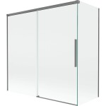 MEXEN/S - Rox vanová zástěna 2-křídlová posuvná 160 + 75 x 150, transparent, grafit metal 8C9-160-075-95-00