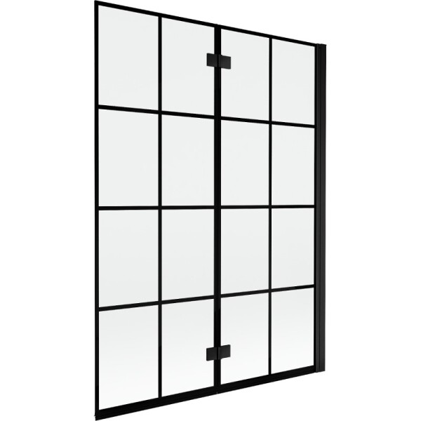MEXEN - MIST vanová zástěna 130x150 cm 6mm 2-s, černá, dekor, pravá 8A9-130-002-70-77-P