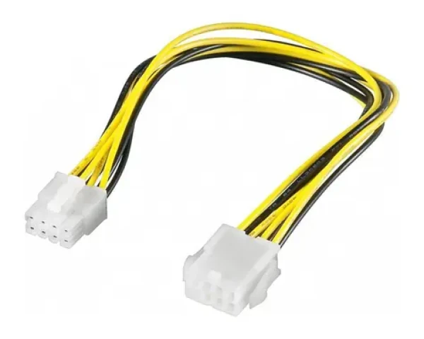PremiumCord Prodlužovací napájecí kabel EPS 8 pin / Napájecí kabel / 28 cm (kn-20)