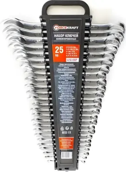 Rozbaleno - Forcekraft Sada očkoplochých klíčů 25 dílů / Sada klíčů / 6-32 mm / Cr-V / rozbaleno (FK-5261MP.Rozbaleno)