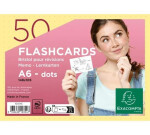 Flashcards - karty na učení, A6, tečky, 50 karet - žluté
