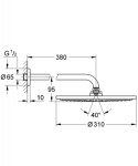 GROHE - Rainshower Hlavová sprcha Cosmopolitan 310 s ramenem 38 cm, 1 proud, supersteel 26066DC0