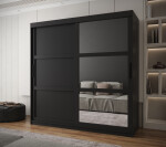 Šatní skříň Abi Miror 3 Barva korpusu: Černá, Rozměry: 180 cm, Dveře: Černá