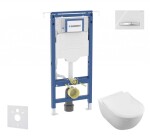 GEBERIT - Duofix Set předstěnové instalace, klozetu a sedátka Villeroy Boch, tlačítka Sigma50, DirectFlush, SoftClose, CeramicPlus, alpská bílá SANI11CK3117