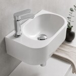 CERANO - Umývátko keramické Nela - závěsné levé - bílá lesklá - 40x21,5 CER-680372