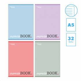 Office Products školní sešit, A5, 60 g, 32 listů, linka, mix barev - 8ks