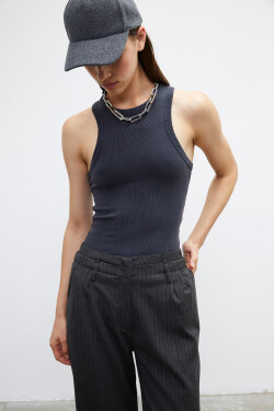 VATKALI Ribbed barbell neck crop top