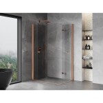 MEXEN/S - Mist-F Duo sprchový kout skládací dveře levá 100 x 90, transparent, měď kartáčovaná 8A6-100L-090P-65-00