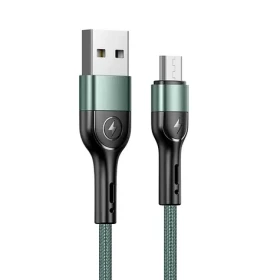 USAMS SJ450 U55 Datový Kabel Braided microUSB 1m zelená (6958444912554)