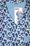 Pyžamo Luna 797 dlouhé/r 4XL pánské rozepínací grafitový tisk 4XL