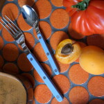 SABRE PARIS 4-dílná sada příborů Bistrot Brillant – Pastel blue, modrá barva, kov, plast