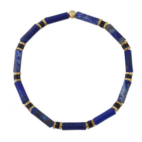 Luxusní pánský náramek Antonio Gold - lapis lazuli a onyx, Modrá 25 cm
