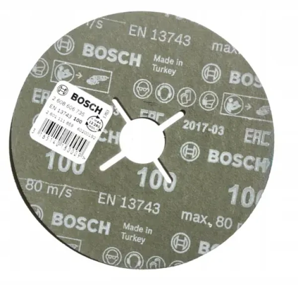 BOSCH R574 Best for Metal+Inox / Fíbrový brusný kotouč / Zrnitost 100 / 125x22,23 mm (2608606735)