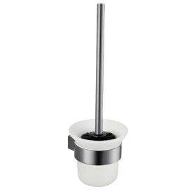 Kielle - Vega WC štětka nástěnná s držákem, matné sklo/gun grey 40518027