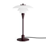 Louis Poulsen Stolní lampa PH 2/1 Glossy Burgundy, červená barva, kov, plast