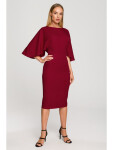 Šaty M700 s kimono rukávy – vínové EU M