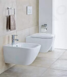 DURAVIT - Happy D.2 Závěsný bidet, 365x540 mm, otvor pro baterii, WonderGliss, bílá 22581500001