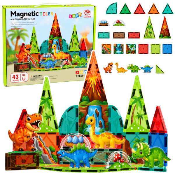 Mamido Magnetická stavebnice Dinosauři 43 dílků
