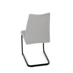 Židle jídelní, světle šedá látka, černé kovové nohy