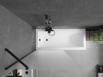 MEXEN/S - Next vanová zástěna FIX 90 x 150, mražené sklo, černá 895-090-000-00-30-70