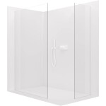CERANO Sprchová zástěna Walk-in Crystal T L/P - 8 mm - bezvzpěrový systém - bílá matná, transparentní sklo - 130x70x200 cm