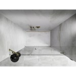 MEXEN/S - Lunar-B sprchové dveře křídlové pravé 140, transparent, zlatá kartáčovaná 832S-140-050-55-00-P