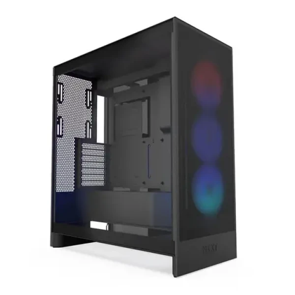 NZXT H7 Flow RGB černá / E-ATX / 2x USB-A 3.2 / 1x USB-C 3.2 / 3x 120mm RGB / bez zdroje / průhledná bočnice (CM-H72FB-R1)