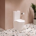 RAVAK - WC kombi se sedátkem SoftClose, vario odpad, spodní napouštění, RimOff, bílá X01872