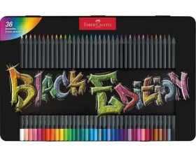 FABER-CASTELL Black Edition - Pastelky - plechová krabička 36 ks (116437)