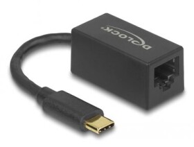 Delock Adaptér SuperSpeed USB Type-C (M) - Gigabit LAN 10/100/1000 Mbps černá / USB 3.2 Gen 1 / kompaktní (65904)