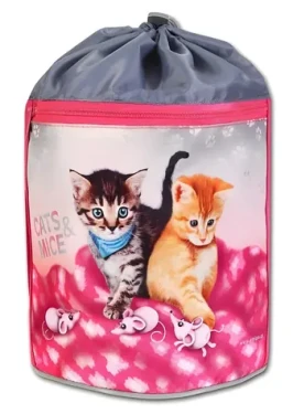 EMIPO Kulatý vak na záda CatsMice / Vak na záda / 34x23 cm / Stahovací šňůrky s funkcí popruhů (S-5701-2.118)