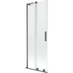 MEXEN/S - Velar L dvoukřídlá posuvná vanová zástěna 70 x 150, transparent, grafit metal 896-070-003-01-95