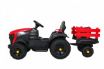 Mamido Dětský elektrický traktor Farmer s vlečkou a lopatou červený