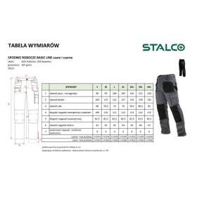 Kalhoty pracovní do pasu BASIC LINE, S/48, STALCO