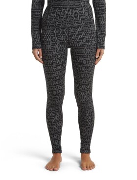 Dámské merino spodky ICEBREAKER Wmns Merino 260 Tech Vertex High Rise Leggings AlpGeo, Black/Snow/J velikost: L